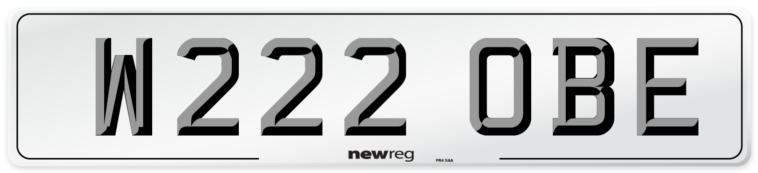 W222 OBE Number Plate from New Reg